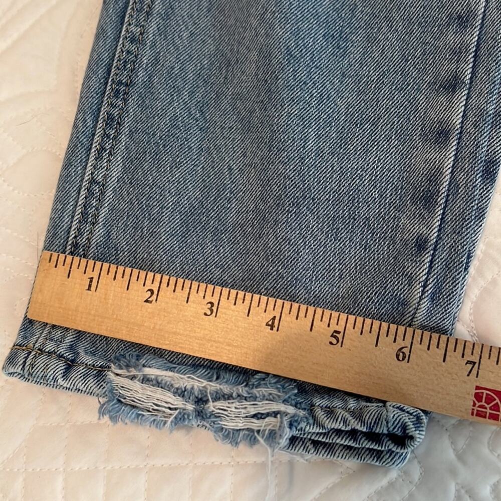 TWELVE by ontwelfth cotton high-waist BF blue jeans distressed button fly sz 28 - Picture 15 of 15